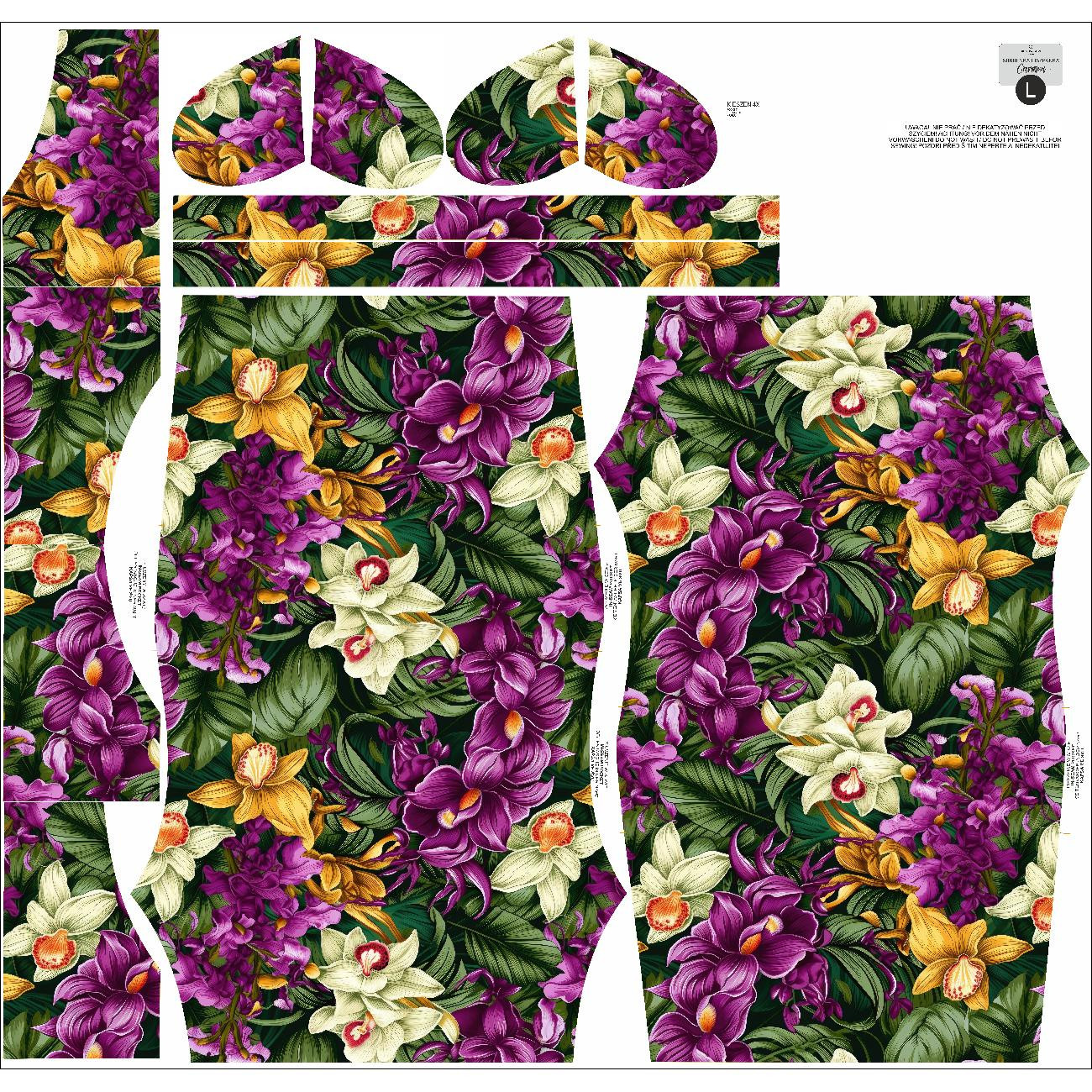 DRESS "CARMEN" - EXOTIC ORCHIDS PAT. 7 - sewing set