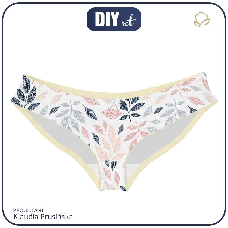 WOMEN'S PANTIES - PASTEL LEAVES - XL