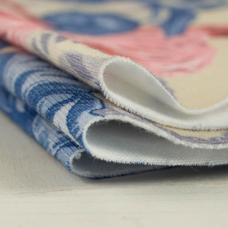 FLAMINGOS AND ROSES / beige - looped knit fabric