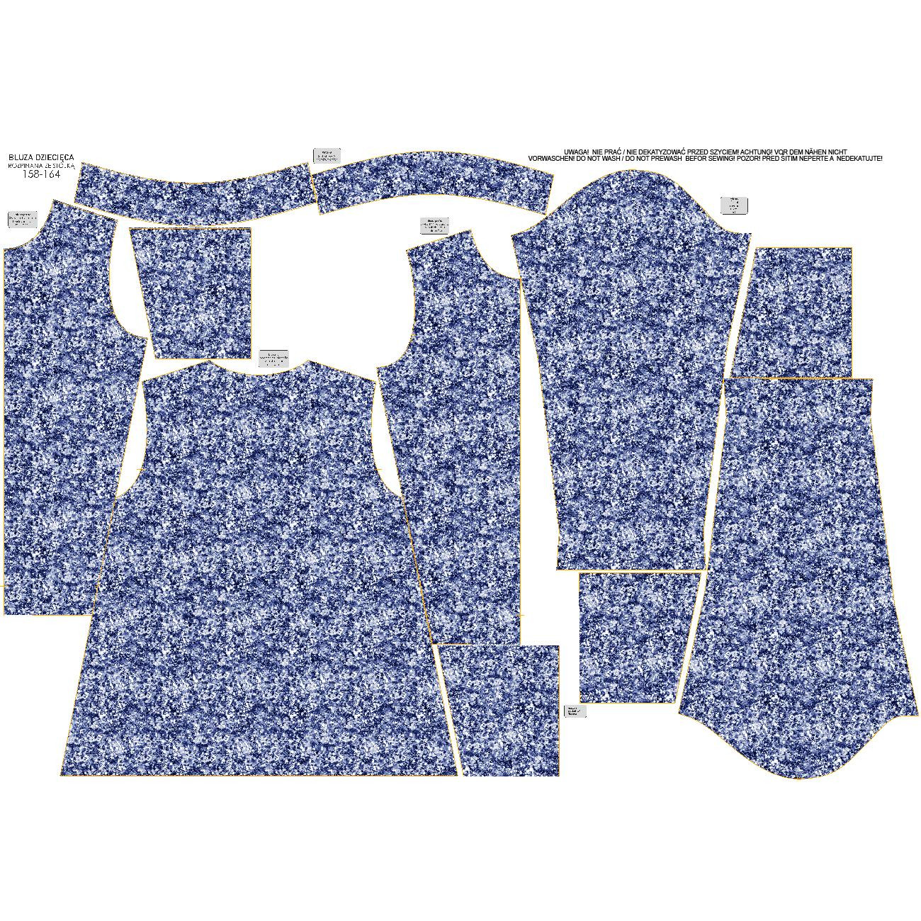 "MAX" CHILDREN'S TRAINING JACKET - SEA BLUE GLITTER (DRAGONFLIES AND DANDELIONS) - knit with short nap