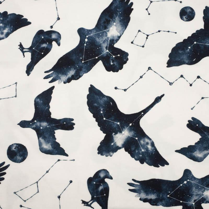 GALACTIC BIRDS (GALACTIC ANIMALS) - looped knit fabric