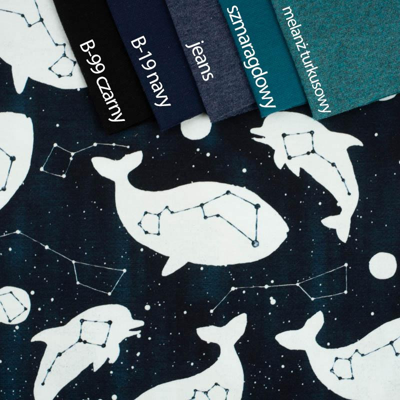 GALACTIC OCEAN (GALACTIC ANIMALS) / navy - looped knit fabric