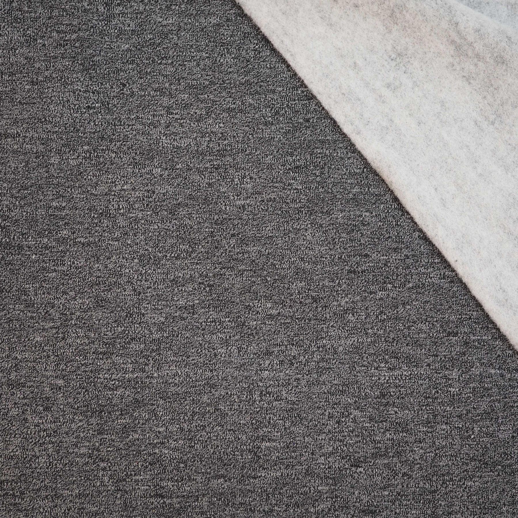 D-08 MELANGE GRAPHITE - brushed knitwear with elastane