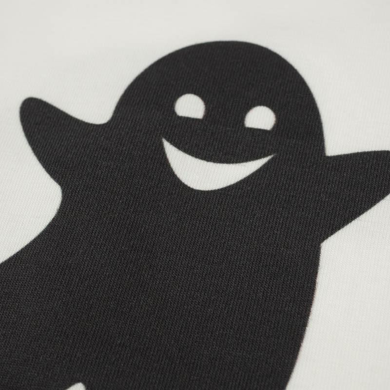 HALLOWEEN BLACK GHOSTS / white - looped knit SP250