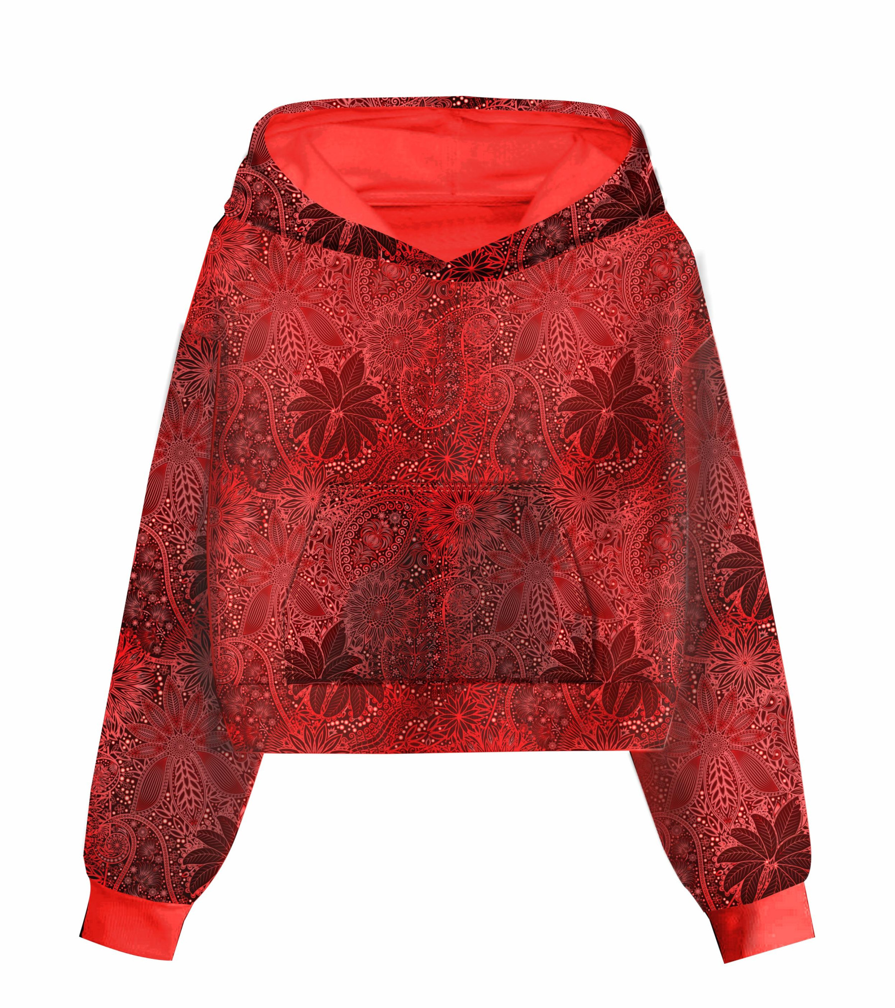 Cropped hoodie (IDA) - RED LACE - sewing set