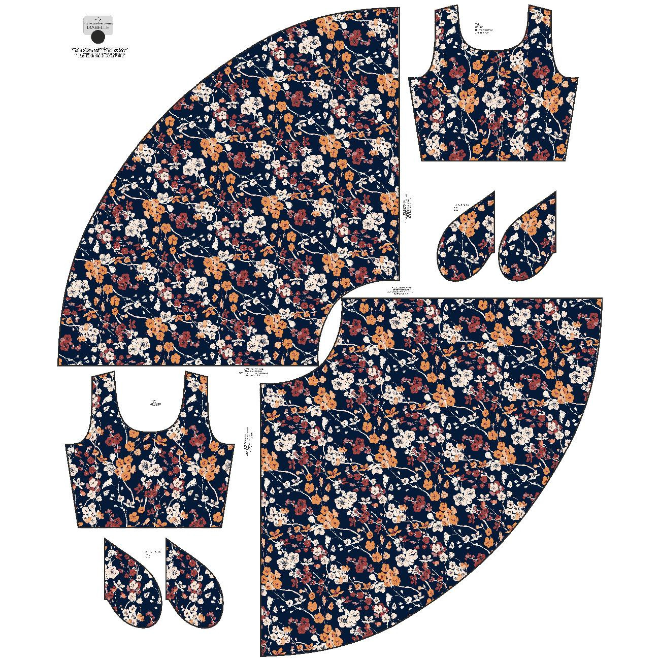 DRESS "ISABELLE" - JAPANESE GARDEN pat. 2 (JAPAN)  - sewing set