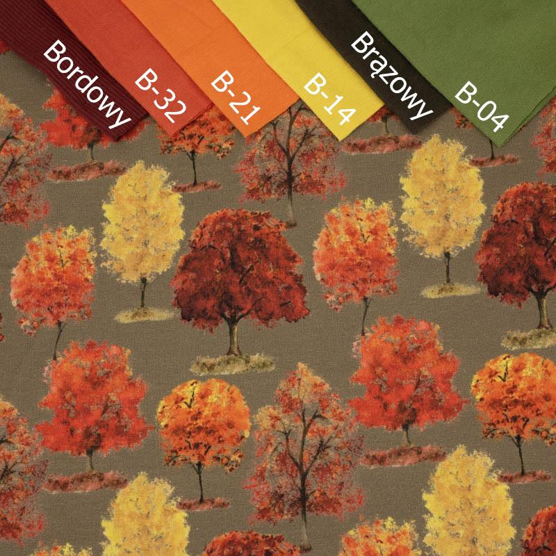 AUTUMN TREES / khaki (PUMPKIN GARDEN) - single jersey 