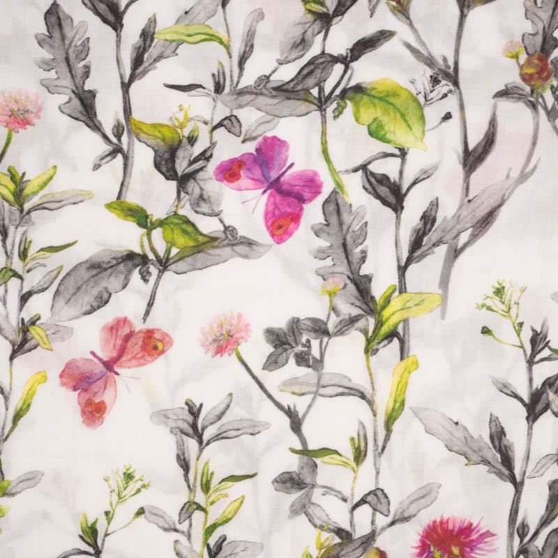 MEADOW / butterflies - viscose woven fabric