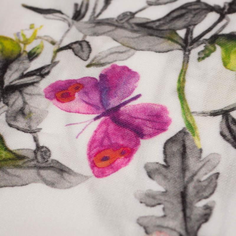 MEADOW / butterflies - viscose woven fabric