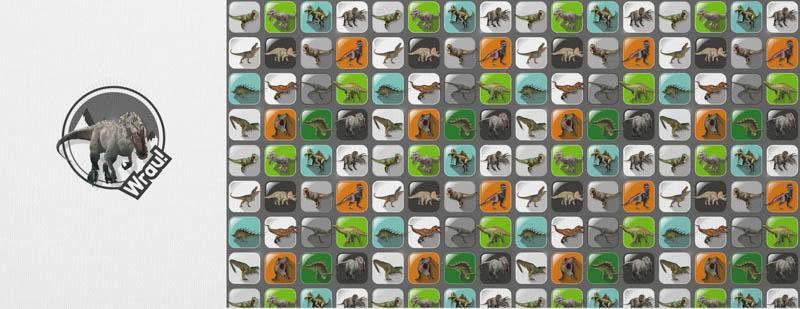 DINO TILES PAT. 4 / Tyrannosaur - SINGLE JERSEY PANORAMIC PANEL 