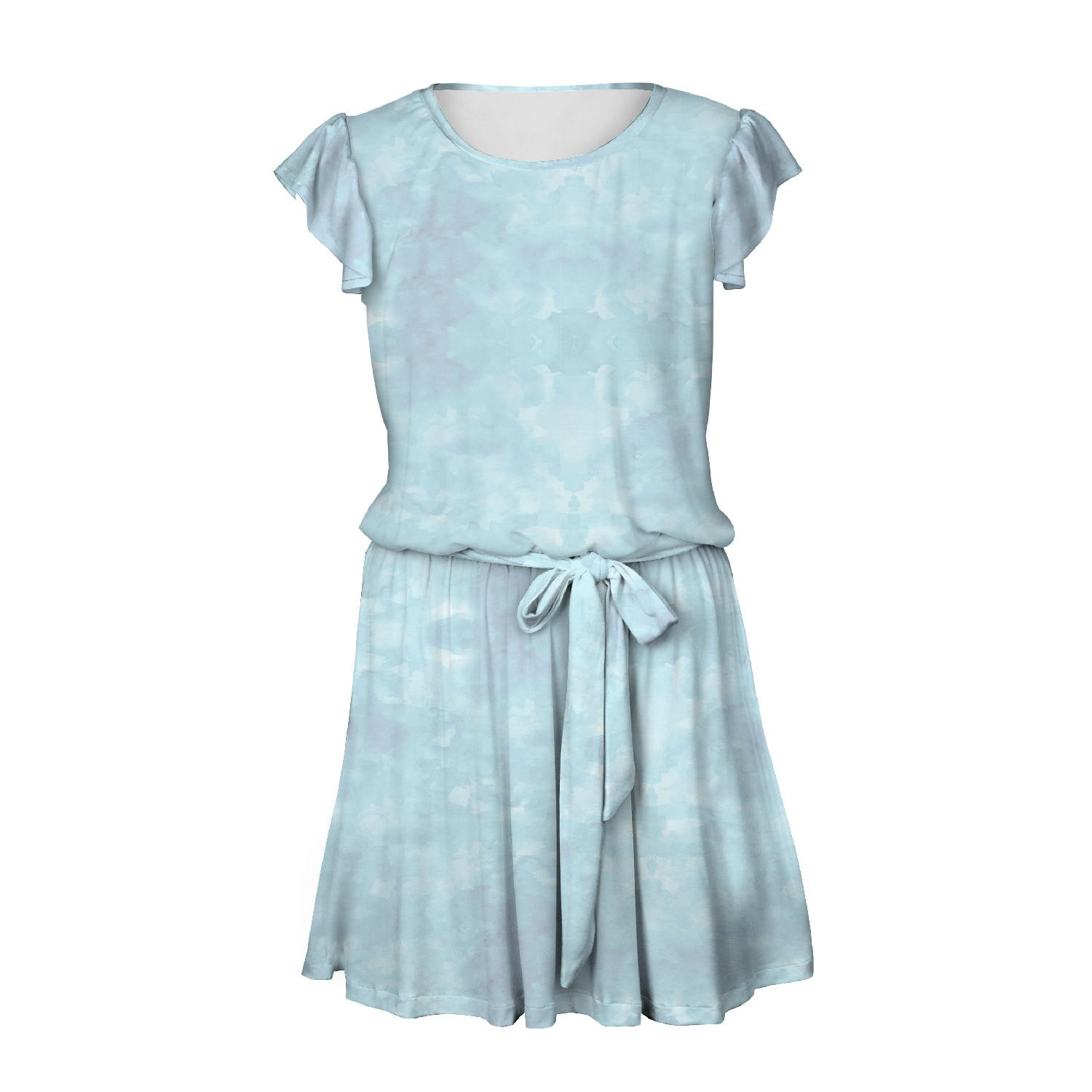 DRESS "EMMA" - CAMOUFLAGE pat. 2 / light blue - Viscose jersey with elastane