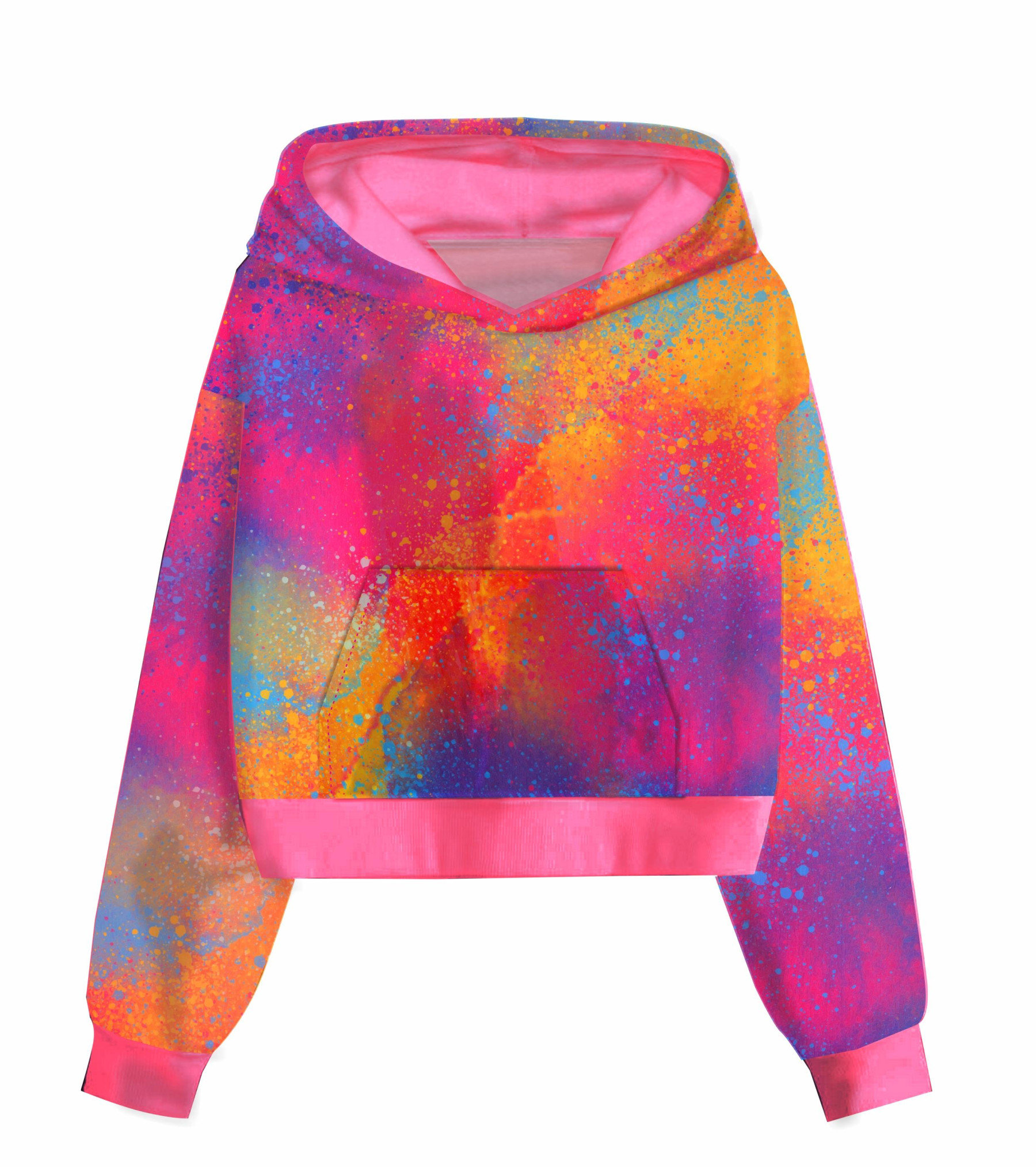 Cropped hoodie (IDA) - COLORFUL SPECKS - sewing set