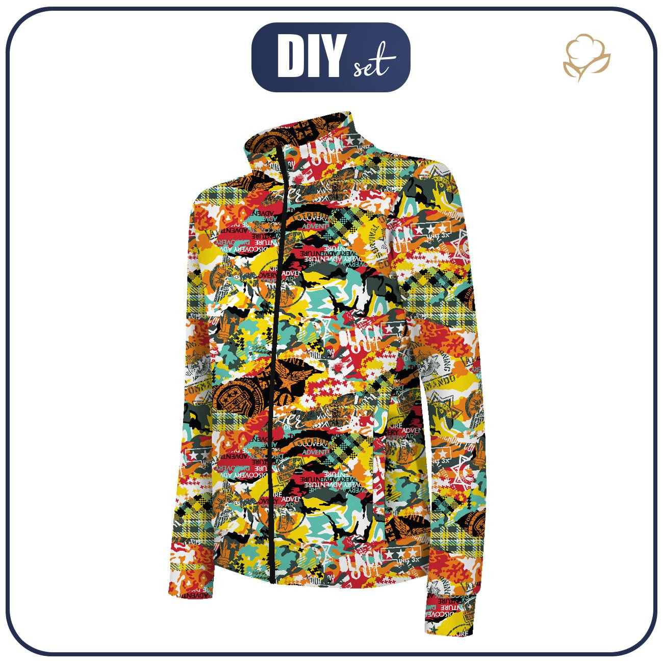 "MAX" CHILDREN'S TRAINING JACKET - CAMOUFLAGE COLORFUL - knit with short nap