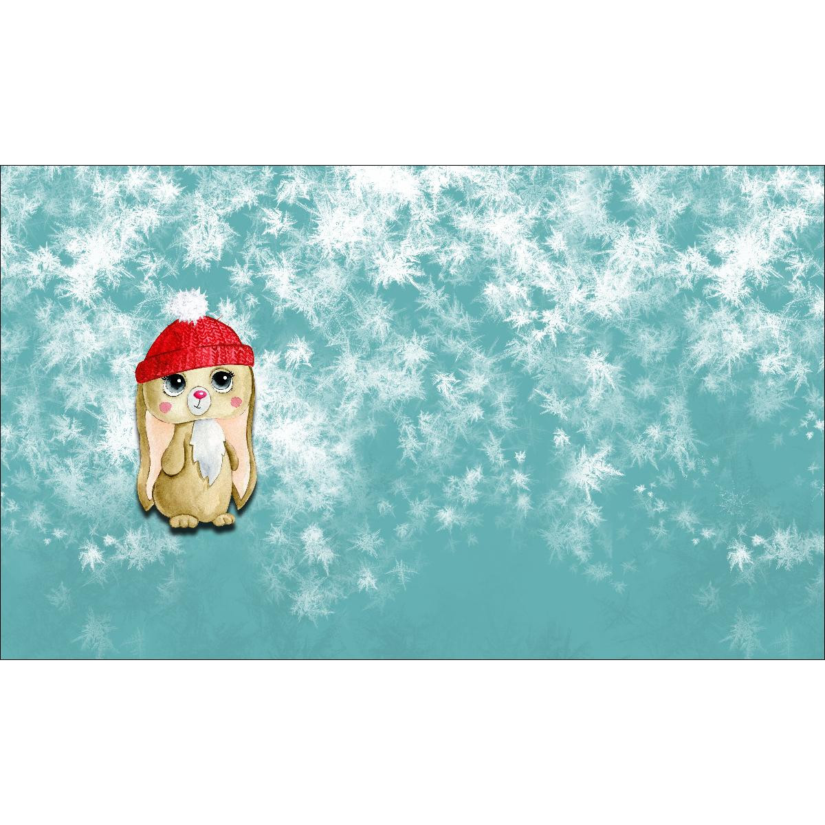 MIA THE WINTER BUNNY - Cotton woven fabric panel / Choice of sizes