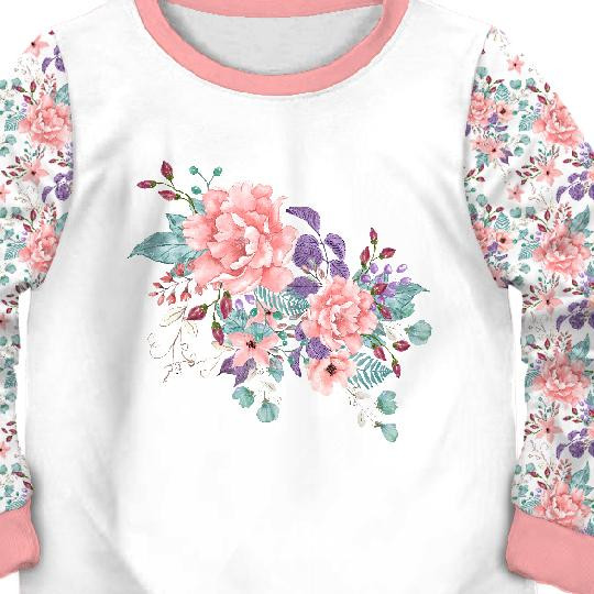 CHILDREN'S PAJAMAS " MIKI" - WILD ROSE FLOWERS PAT. 1 (BLOOMING MEADOW) - sewing set