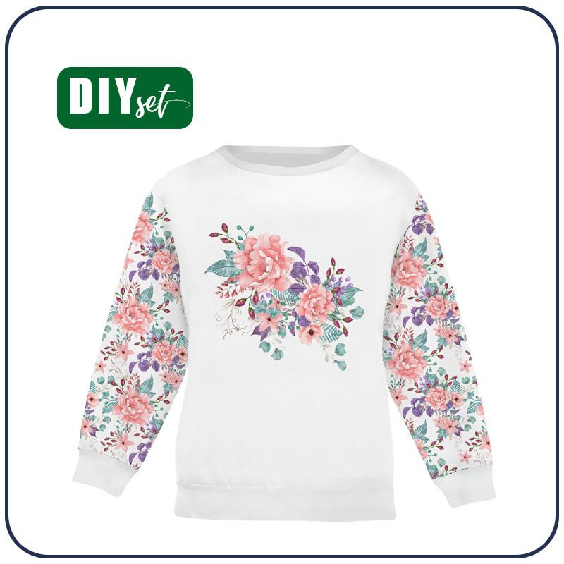 CHILDREN'S (NOE) SWEATSHIRT - WILD ROSE FLOWERS PAT. 1 (BLOOMING MEADOW) - sewing set