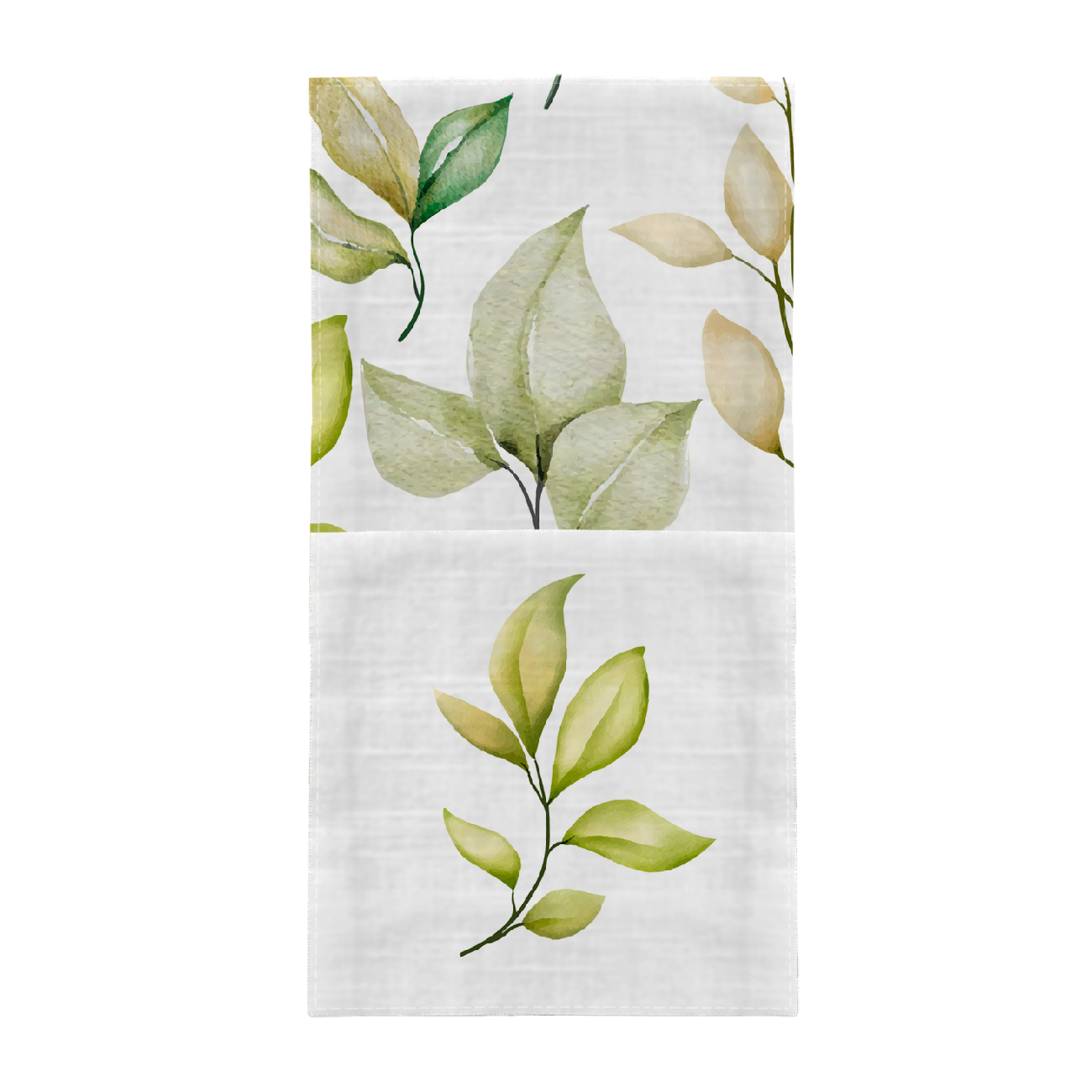 NAPKINS AND RUNNER - GREEN LEAVES - sewing set