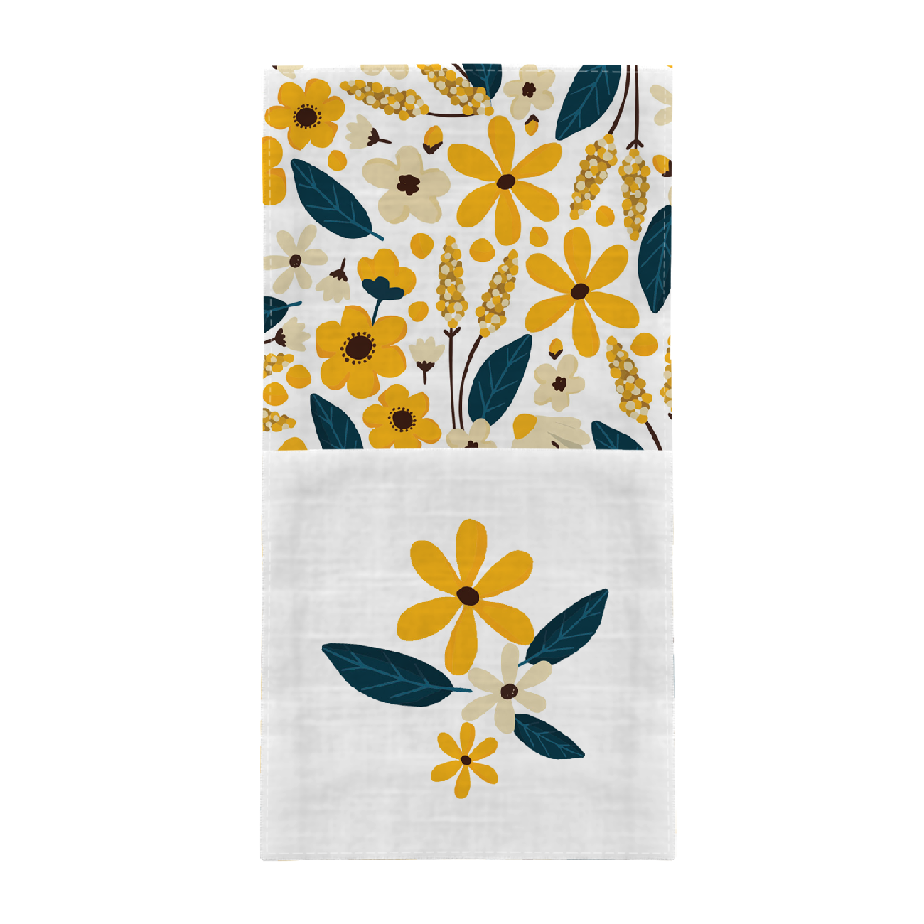 NAPKINS AND RUNNER - SMALL FLOWERS pat. 2 / white - sewing set
