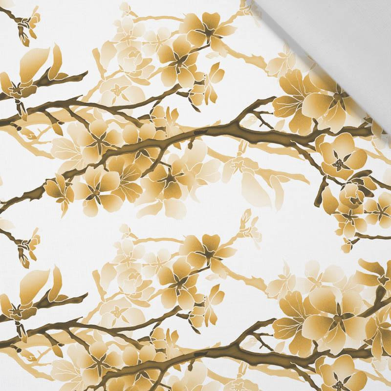 CHERRY BLOSSOM pat. 1 (gold) - Cotton woven fabric