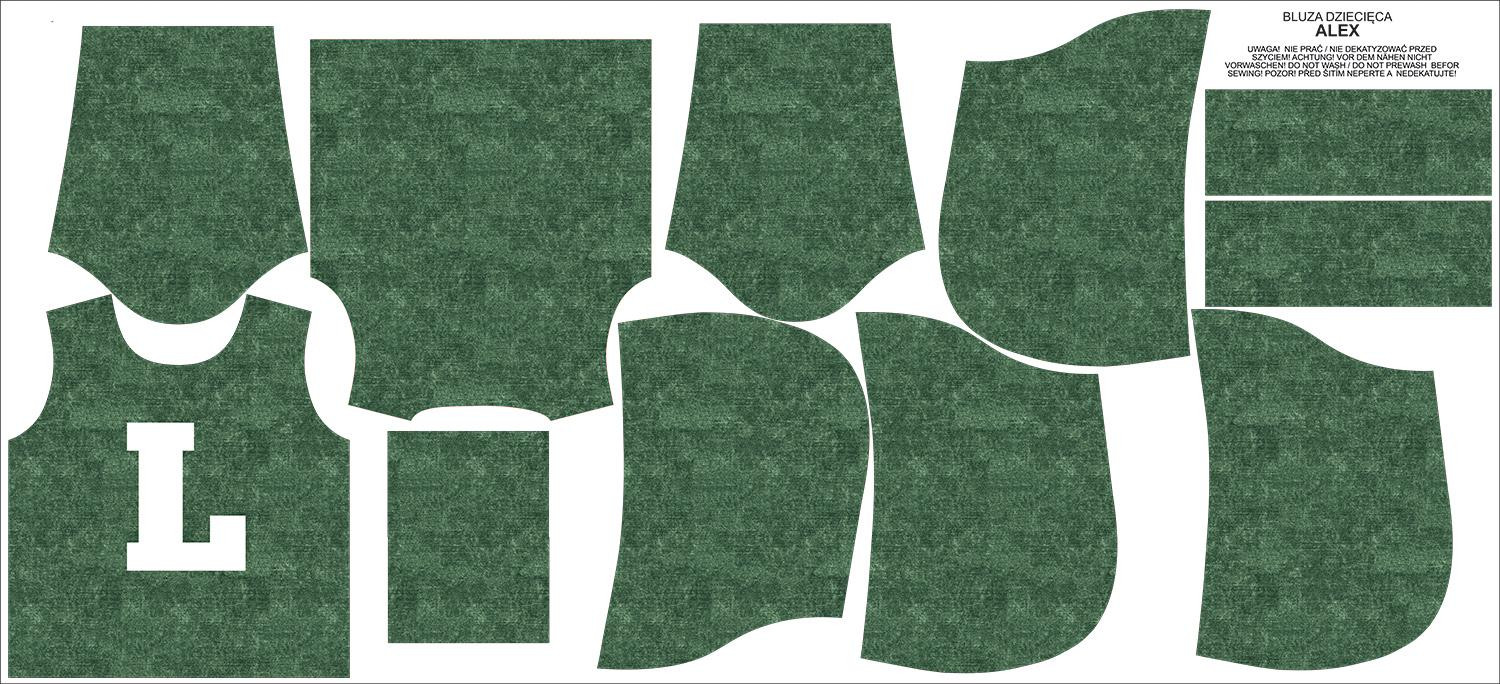 KID'S HOODIE (ALEX) - "L" / acid wash green - sewing set