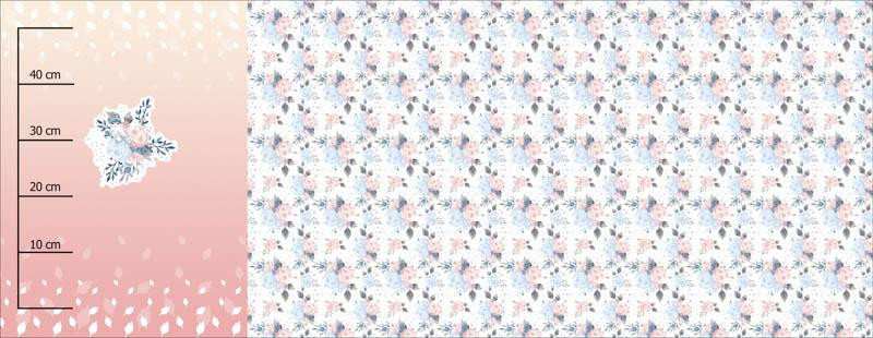 ICE FLOWER BOUQUET/ ombre (ENCHANTED WINTER) - panoramic panel looped knit 