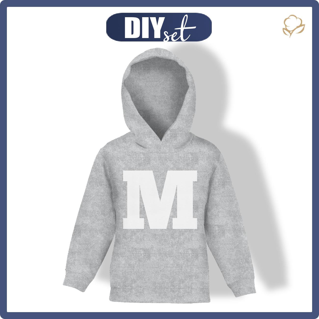 KID'S HOODIE (ALEX) - "M" / acid wash light grey - sewing set