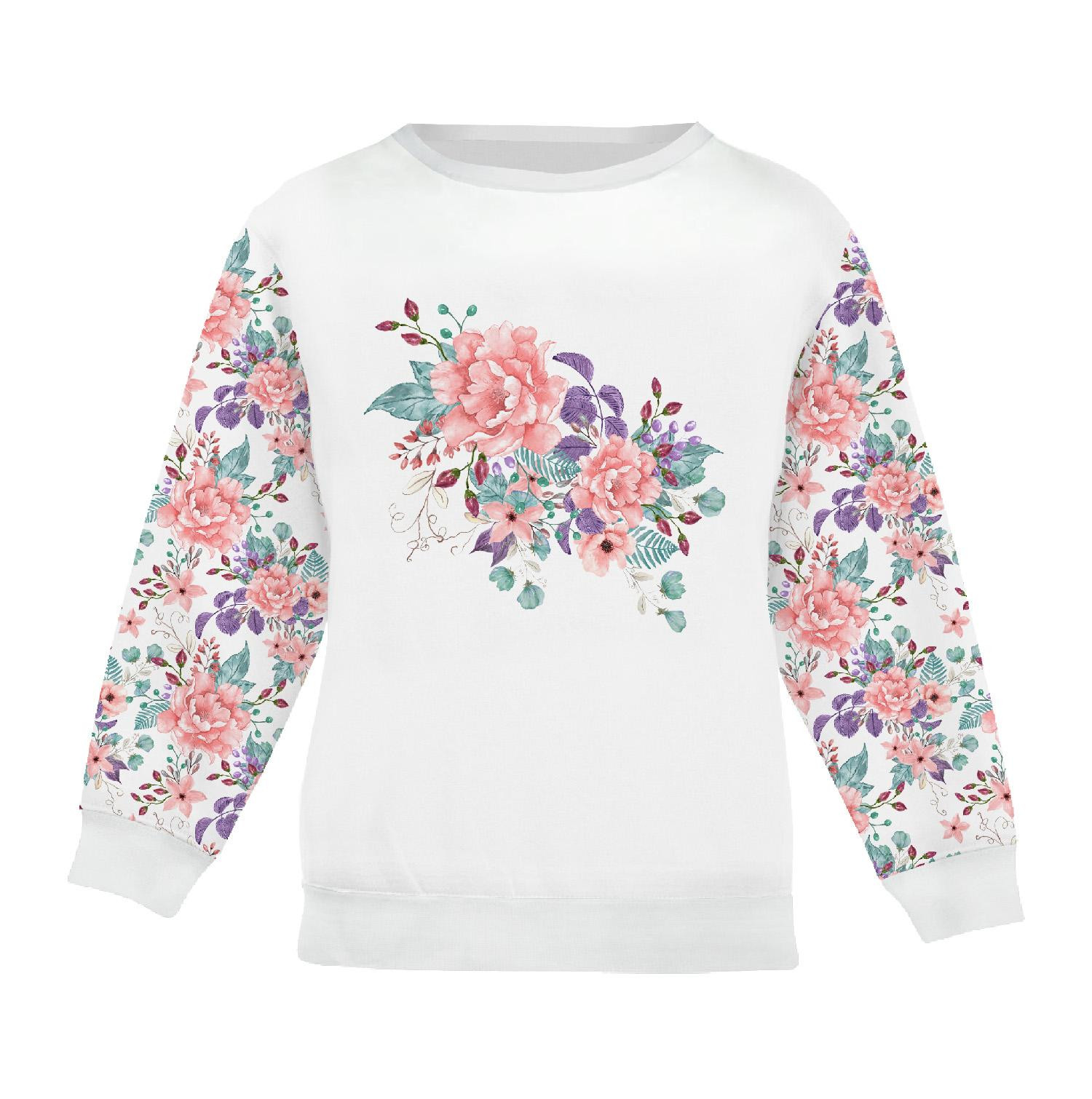 Children's tracksuit (MILAN) - WILD ROSE FLOWERS PAT. 1 (BLOOMING MEADOW)  - sewing set