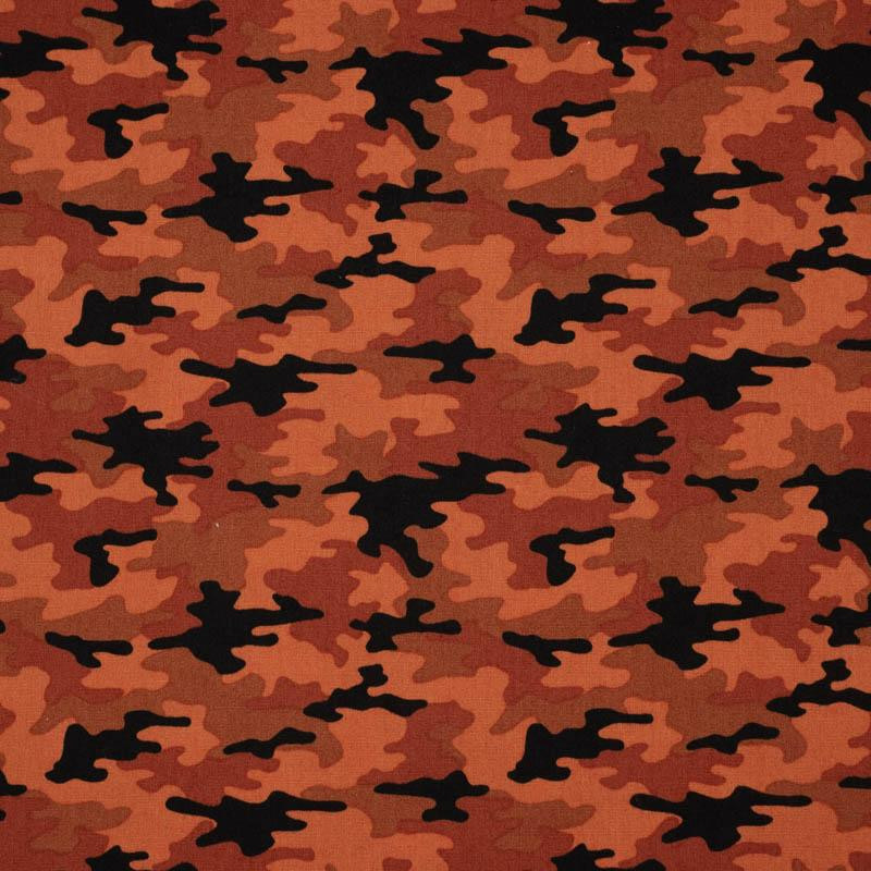 MINI CAMOUFLAGE / brick - POPLIN 100% cotton 