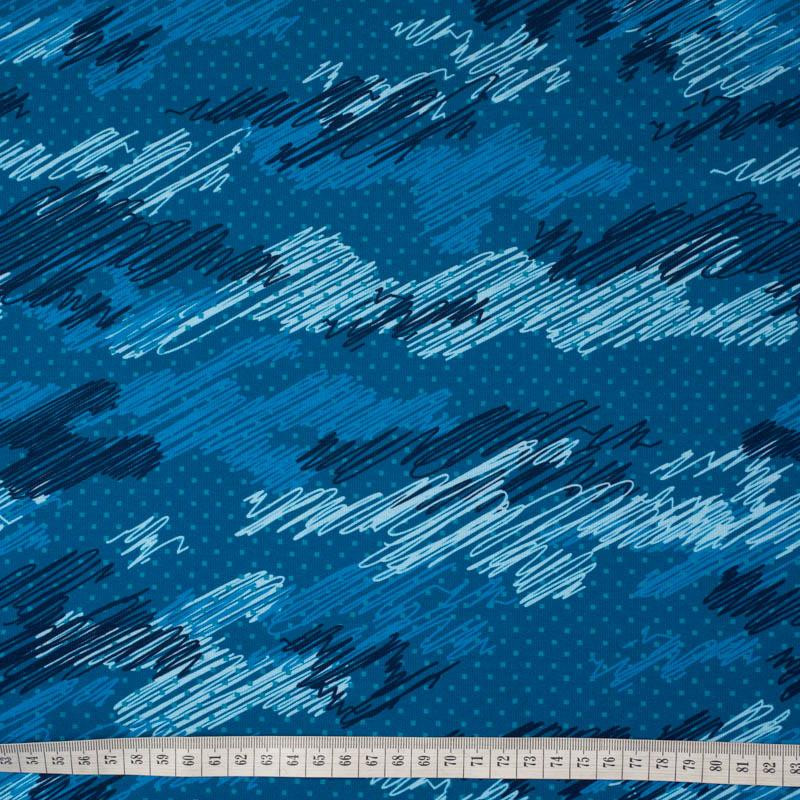 CAMOUFLAGE - scribble / classic blue - looped knit 