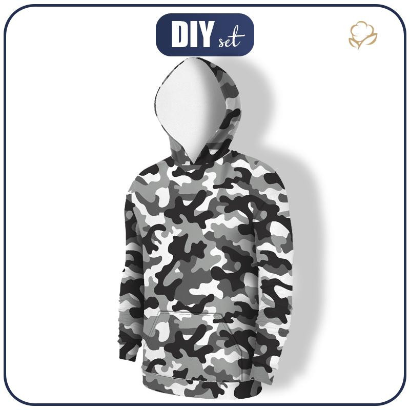 MEN’S HOODIE (COLORADO) - CAMOUFLAGE GREY - sewing set