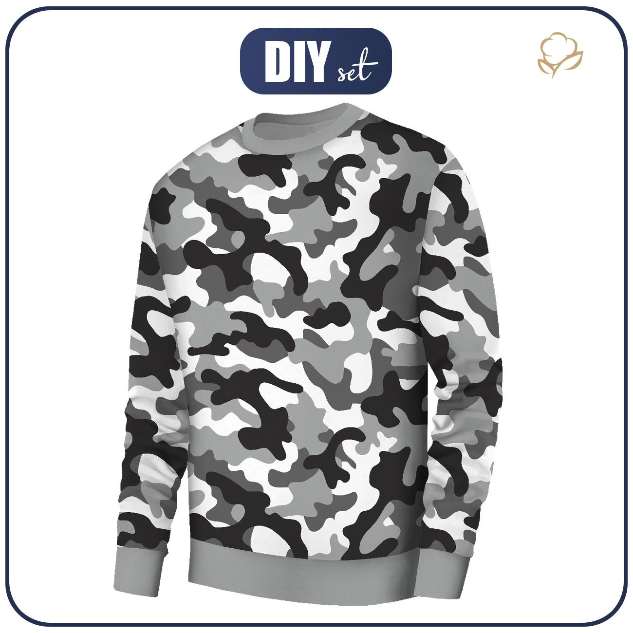 MEN’S SWEATSHIRT (OREGON) BASIC - CAMOUFLAGE GREY - sewing set