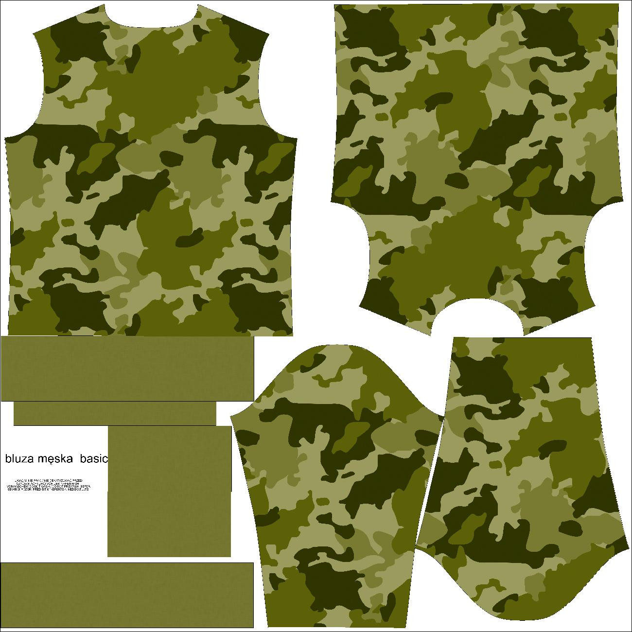 MEN’S SWEATSHIRT (OREGON) BASIC - CAMOUFLAGE PAT. 3 / olive - sewing set