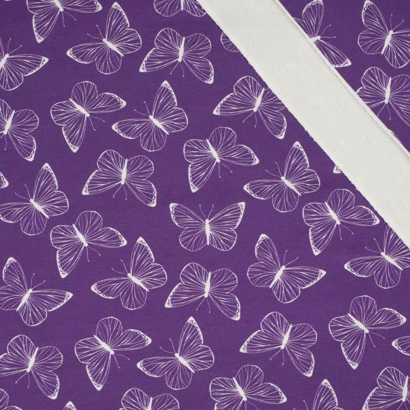 BUTTERFLIES / contour (PURPLE BUTTERFLIES) - looped knit fabric