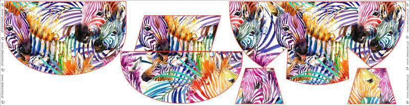 HIP BAG - ZEBRA (rainbow) / Choice of sizes