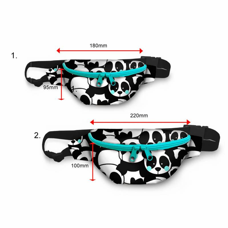 HIP BAG - PANDAS (mint) / Choice of sizes