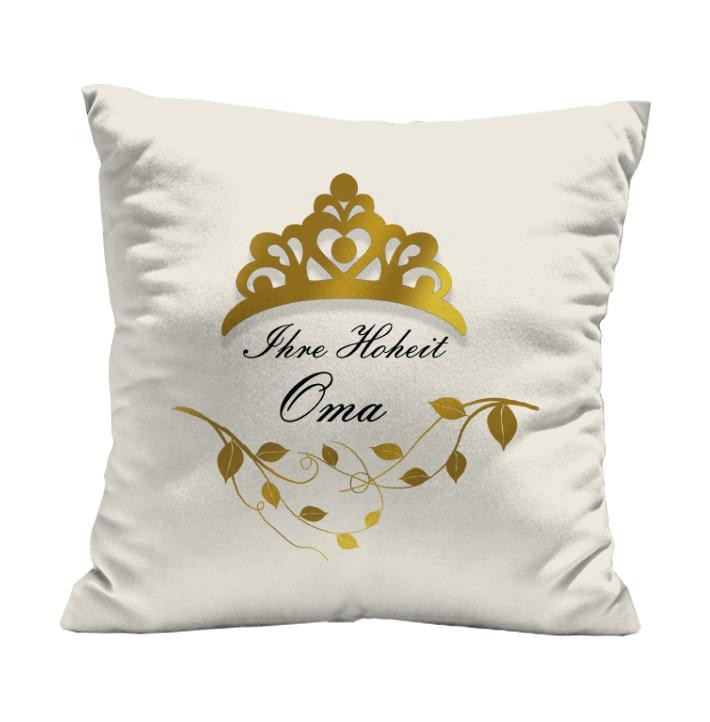 CUSHION PANEL - IHRE HOHEIT OMA / crown - Upholstery velour 