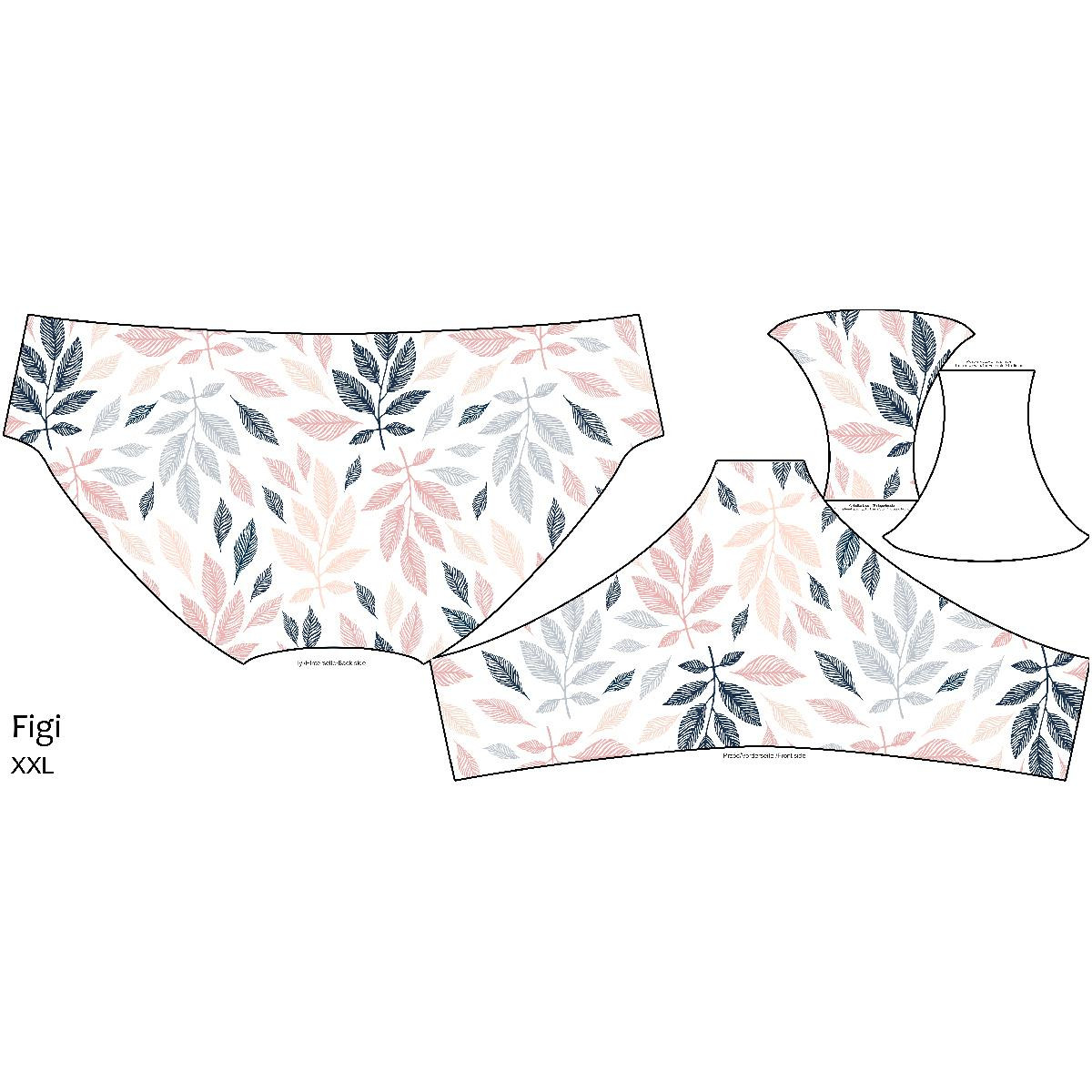 WOMEN'S PANTIES - PASTEL LEAVES