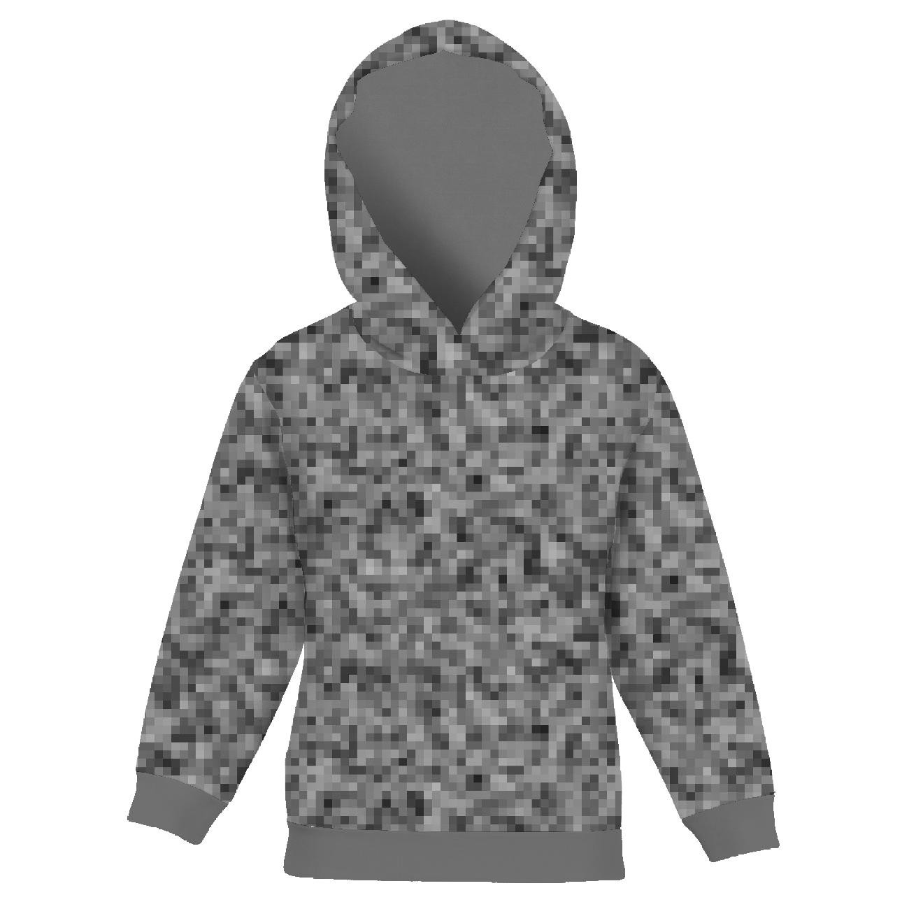 KID'S HOODIE (ALEX) - PIXELS pat. 2 / grey - sewing set