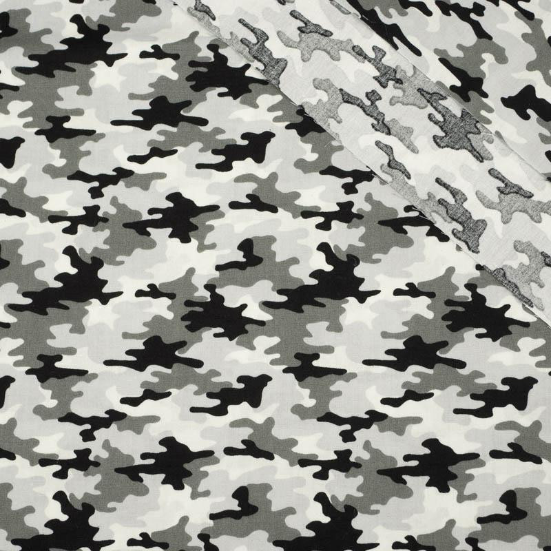 MINI CAMOUFLAGE / grey - POPLIN 100% cotton 