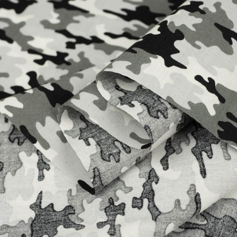 MINI CAMOUFLAGE / grey - POPLIN 100% cotton 