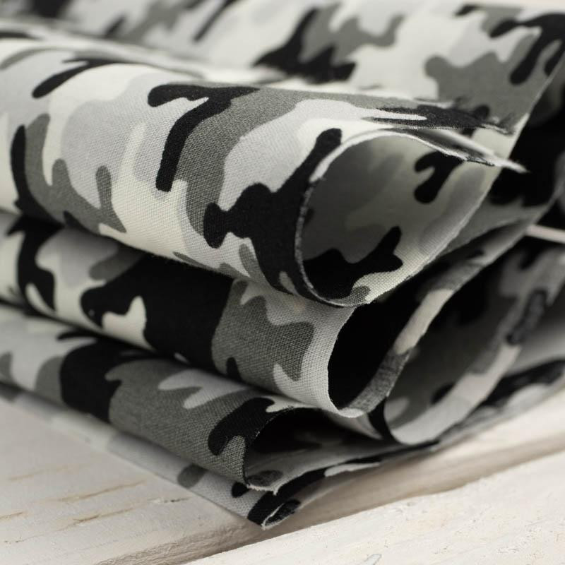 MINI CAMOUFLAGE / grey - POPLIN 100% cotton 