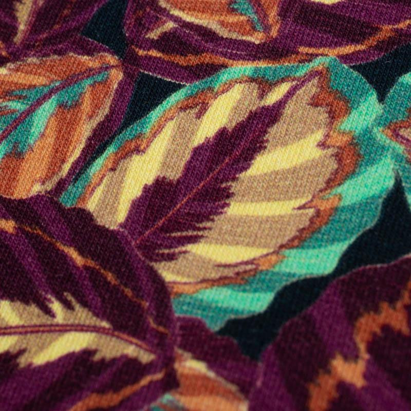 PURPLE LEAVES (VINTAGE) - looped knit fabric