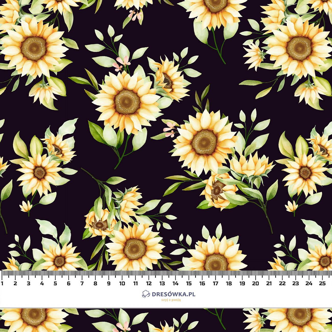 SUNFLOWERS PAT. 6 / black - Crepe