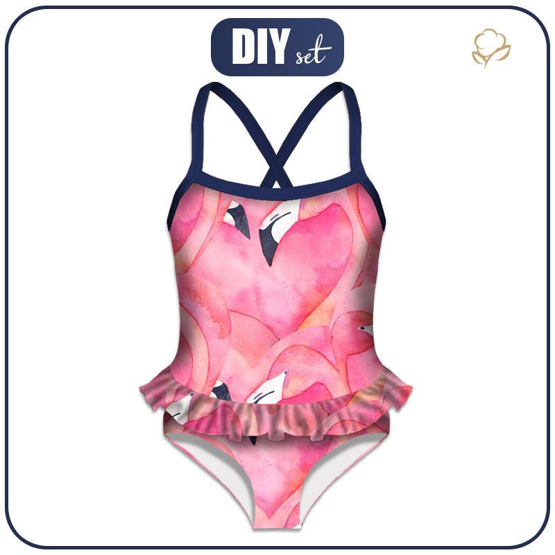 Girl's swimsuit - PINK FLAMINGOS 