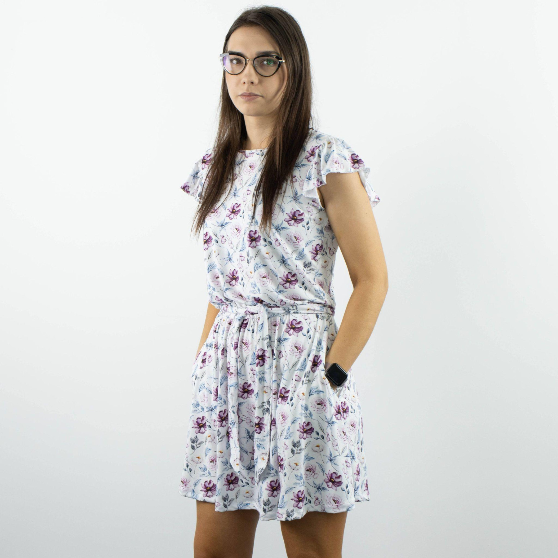 DRESS "EMMA" - DRAGONFLIES pat. 2 (DRAGONFLIES AND DANDELIONS) - Viscose jersey with elastane