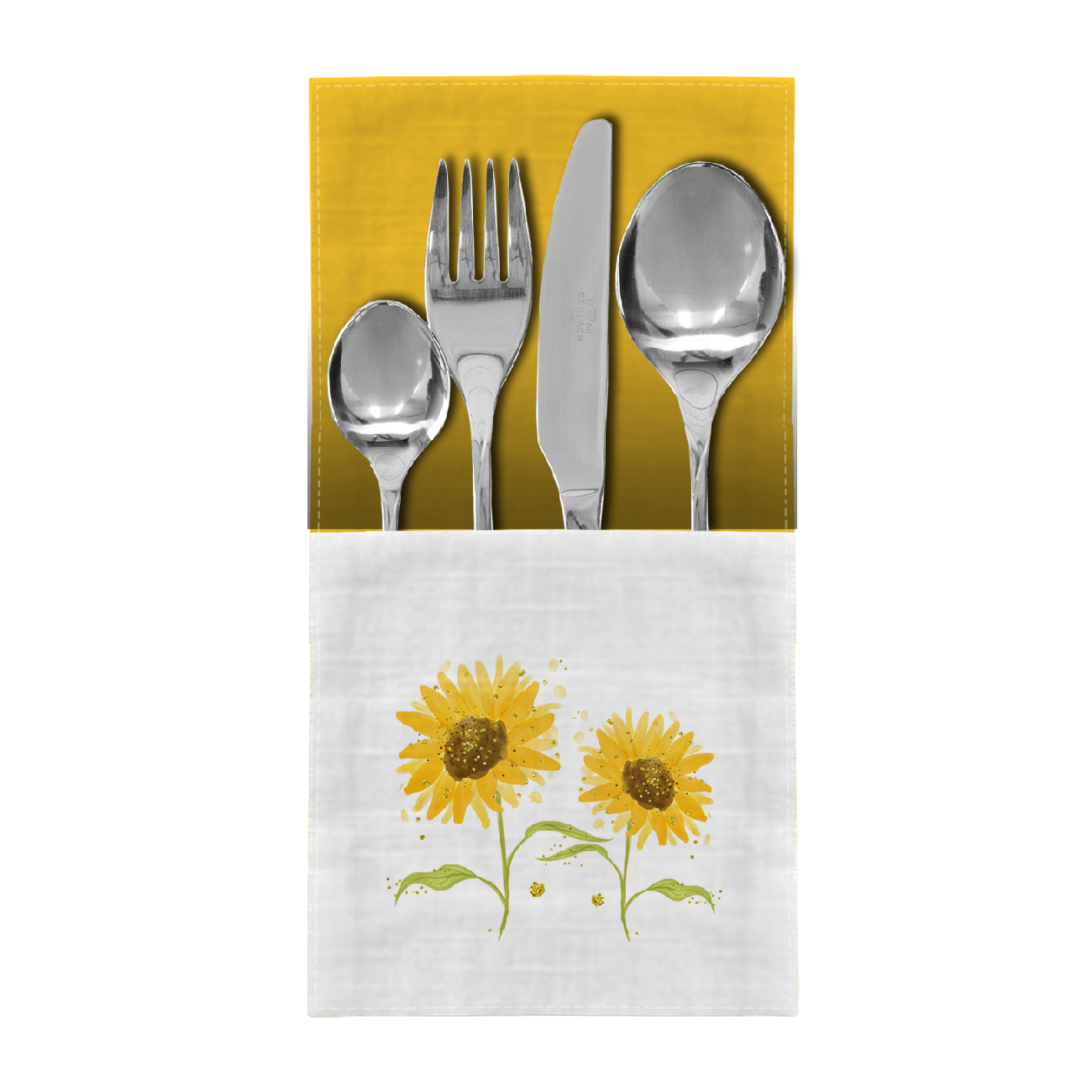 NAPKINS AND RUNNER - SUNFLOWERS PAT. 7 (CUTE BUNNIES) - sewing set