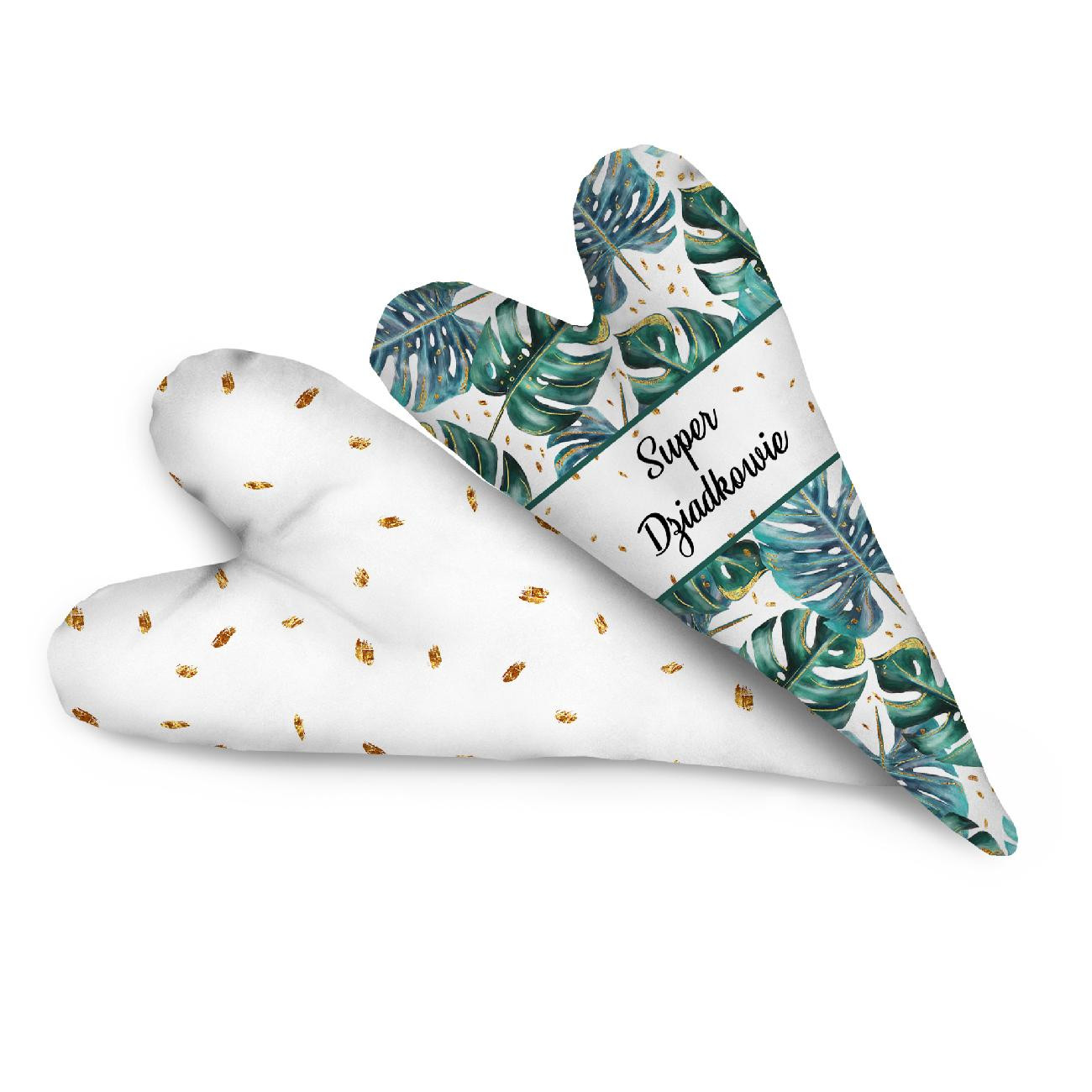 DECORATIVE HEARTS - SUPER DZIADKOWIE / MONSTERA pat. 4 / white