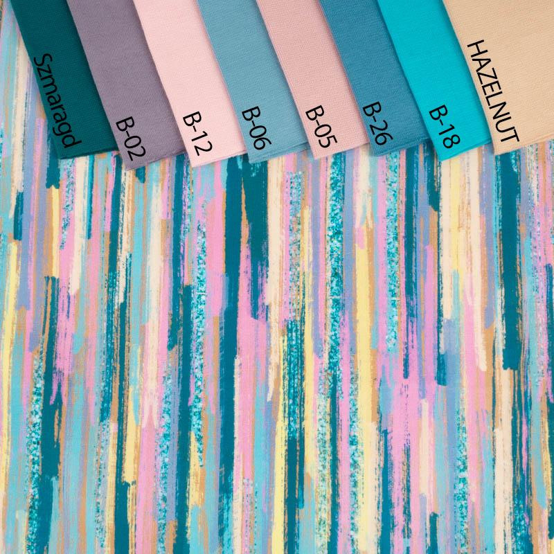 RAINBOW VERTICAL BELTS - looped knit fabric