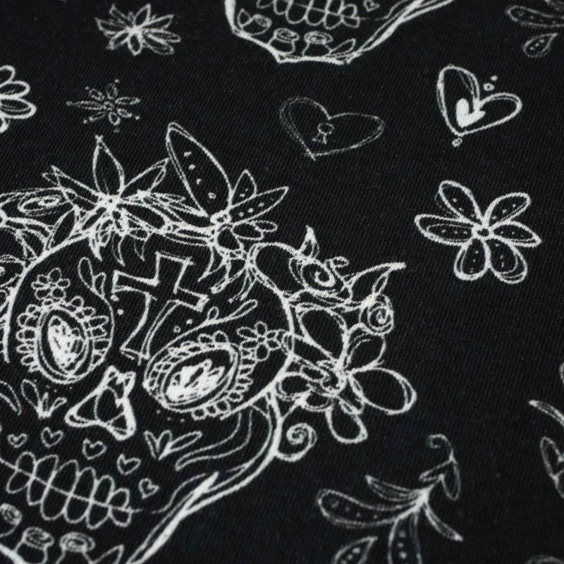 SKULLS CONTOUR / garland (DIA DE LOS MUERTOS) - single jersey 