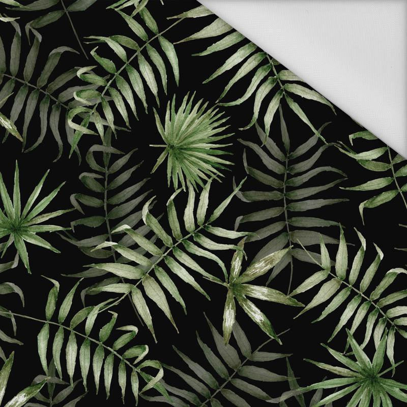 TROPICAL LEAVES pat. 3 / black (JUNGLE) - Waterproof woven fabric